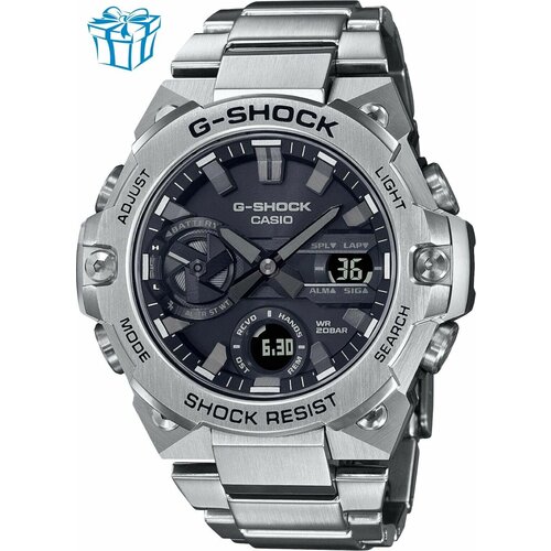 фото Наручные часы casio g-shock 62527, серебряный, черный