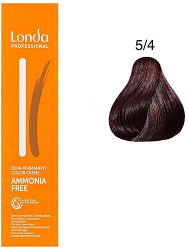 Londa Professional деми-перманентная крем-краска Ammonia-free, 5/4 светлый шатен медный, 60 мл