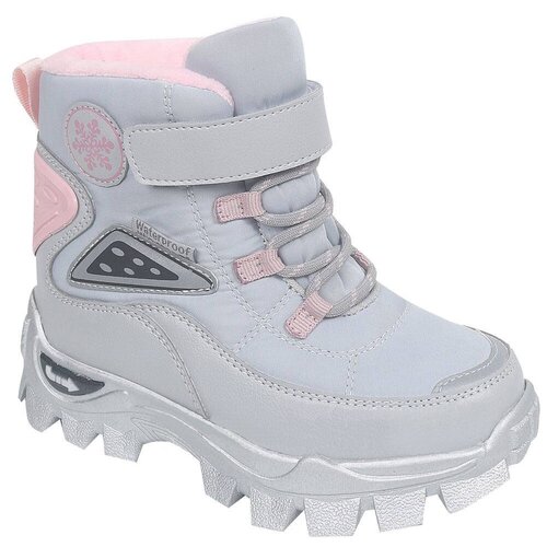 фото Зимние мембранные ботинки для девочки tom&miki, арт. b-9556-y, цвет: серый. разм. 28-31