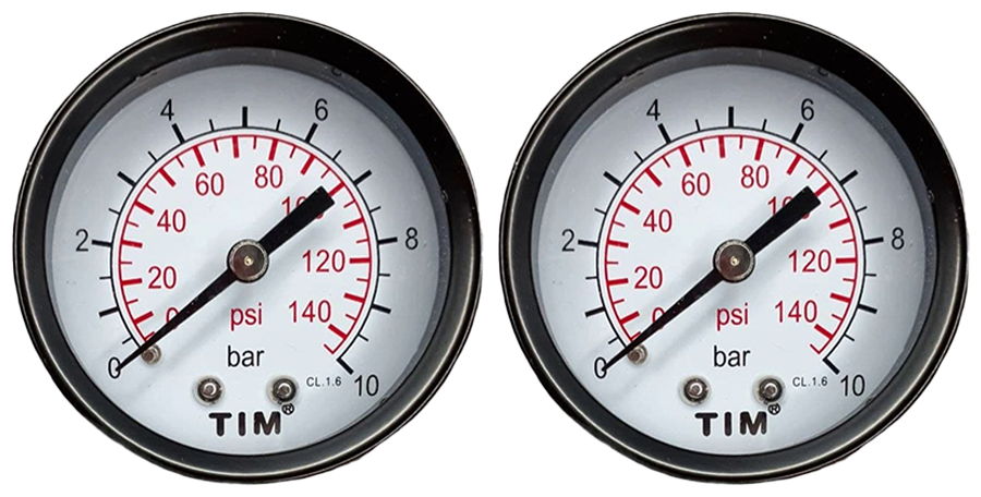 Манометр аксиальный Tim 1/4"- 10 бар (2 шт.)