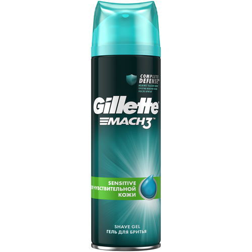 Гель для бритья Mach3 Complete Defense для чувствительной кожи Gillette, 200 мл