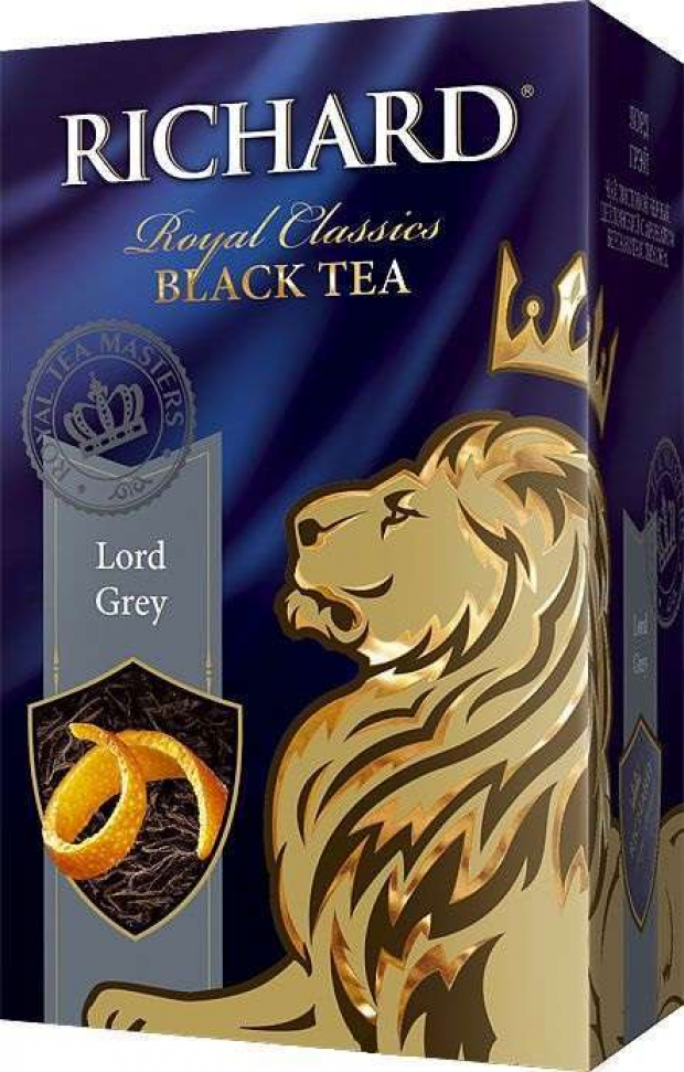 Чай цейлонский Richard (Ричард) черный листовой Lord grey (Лорд грей) с ароматом бергамота и лимона
