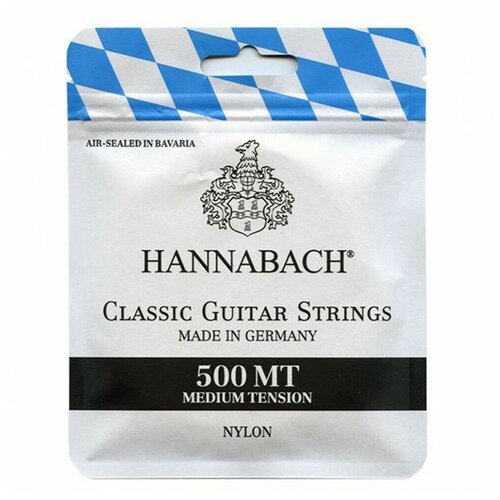 500MT Комплект струн для классической гитары, посеребренная медь, среднее натяжение, Hannabach hannabach 500mt комплект струн для классической гитары