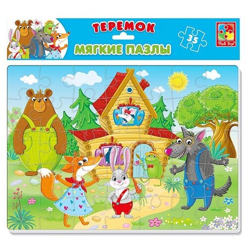 Пазл Vladi Toys Сказки Теремок (VT1102-22), 35 дет. пазл зигзаг vladi toys fisher price лес 18 элементов