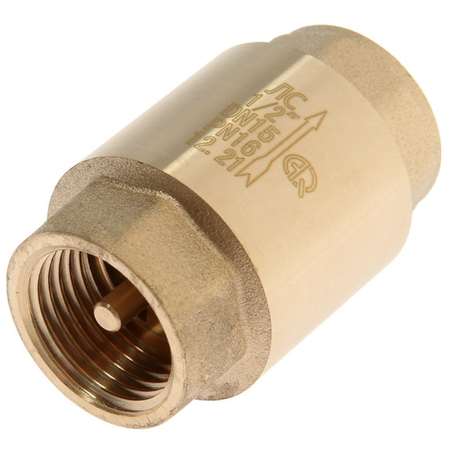 Обратный клапан Сантехнический клапан Aqualink 02239 муфтовый (ВР/ВР), латунь Ду 15 (1/2)