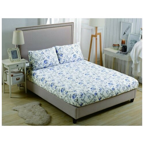 фото Простынь на резинке valtery pct-r-232 / 180 х 200 см / сатин