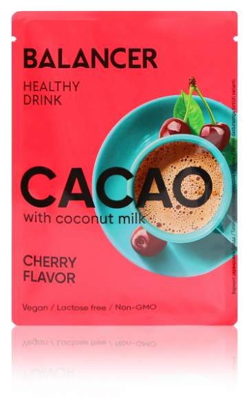 Какао Balancer Cacao на кокосовом молоке со вкусом «Вишня», 5 шт. Комплексы и продукты для похудения. Правильное питание. - фотография № 2