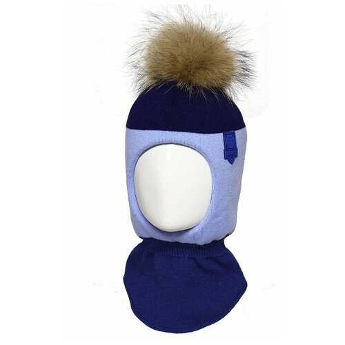 Шлем Детский AGBO MONET для мальчика зима утепленный (размер 50-52см) арт.58855 шерсть (синий*голубой)