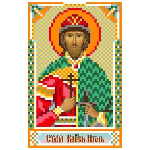 Рисунок на шелке Матренин Посад Святой Игорь, 22x25 см