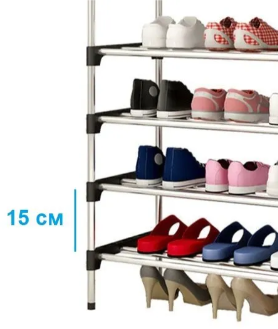 Стойка-стеллаж для обуви 6 ярусов, размер 120 х 55 х 28 см / Стеллаж под обувь в прихожую, 6 уровней - фотография № 4