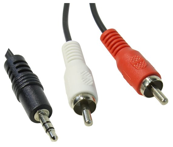 Кабель соединительный TELECOM 3.5 Jack (M) - 2xRCA (M), стерео, аудио, 3 м.