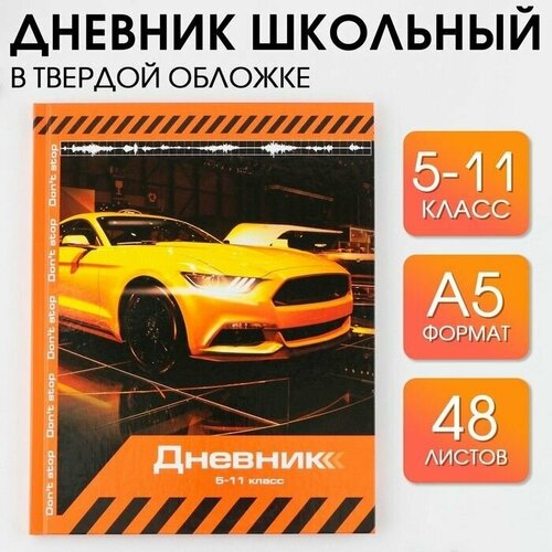 Дневник школьный для 5-11 классов Sport car, твердая обложка 7БЦ, 48 листов artfox study дневник школьный для 5 11 классов кеды твердая обложка 7бц глянцевая ламинация 48 листов