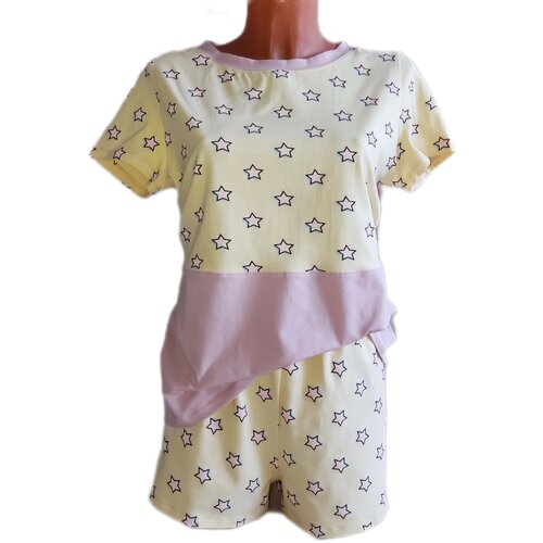 Пижама , размер 50-52, розовый, желтый