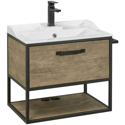 Тумба с раковиной AQUATON Лофт Фабрик 65 дуб кантри