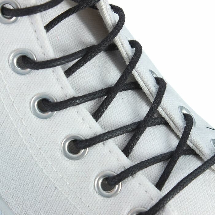 Corbby Шнурки круглые тонкие, черные, 90 см - фотография № 5