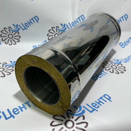 Труба сэндвич 0,5 метра 80/160 оцинк. 0,5 / AISI 430 нерж. 0,5