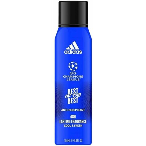 Дезодорант-спрей Adidas UEFA Best of the Best 48H антиперспирант мужской 150 мл (из Финляндии) гель для душа для мужчин 400 мл adidas uefa best of the best