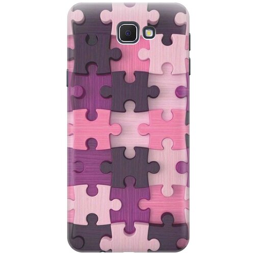 фото Cиликоновый чехол на samsung galaxy j5 prime / самсунг джей 5 прайс с принтом "сиреневый паззл" gosso