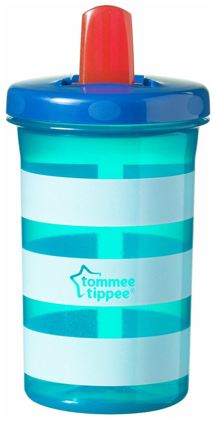 Стакан-поильник Super Sipper Tommee Tippee 300 мл 6мес., бирюзовый в белую полоску 44402287-2