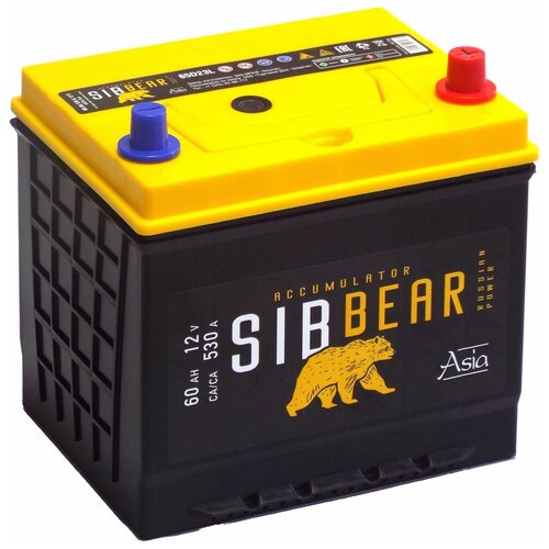 Аккумулятор автомобильный SIBBEAR ASIA 65D23L 60 А*ч о. п 230х175х225 Обратная полярность
