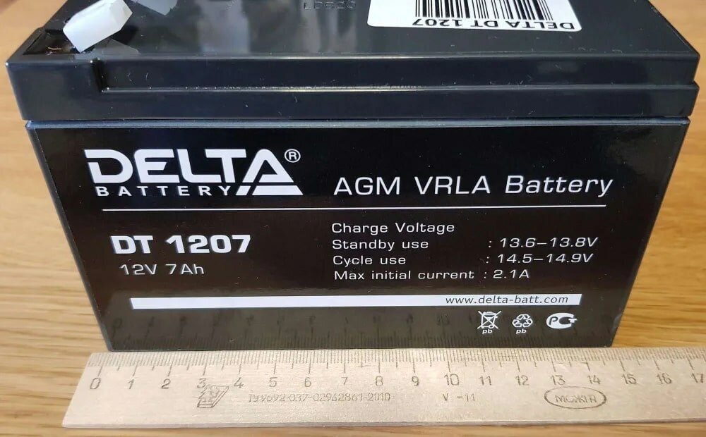 Аккумуляторная батарея DELTA Battery DT 1207 12В 7 А·ч - фото №12
