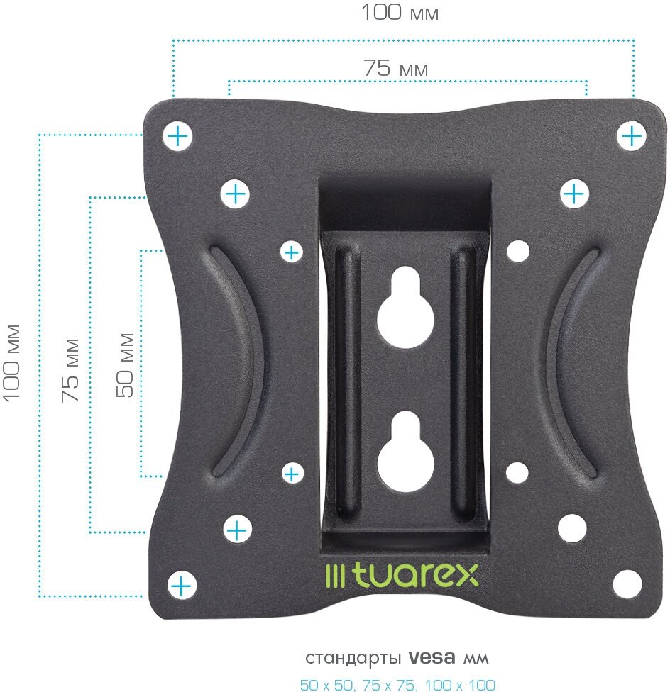 Кронштейн для телевизора на стену / крепление фиксированное Tuarex ALTA-100 / до 32 дюймов / vesa 100x100