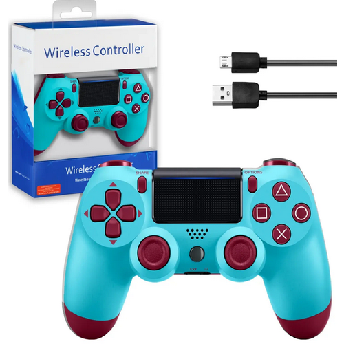 Геймпад WIRELESS CONTROLLER /для пк телефона джойстик/бирюзовый 30colors bluetooth double vibration controller for ps4 ps3 wireless gamepad joystick for ps4 game console 6axis joypad share key