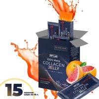 PP Lab Collagen / Натуральный коллаген желе с витаминами и гиалуроновой кислотой, 15 саше, вкус "Грейпфрут", для суставов, кожи, волос