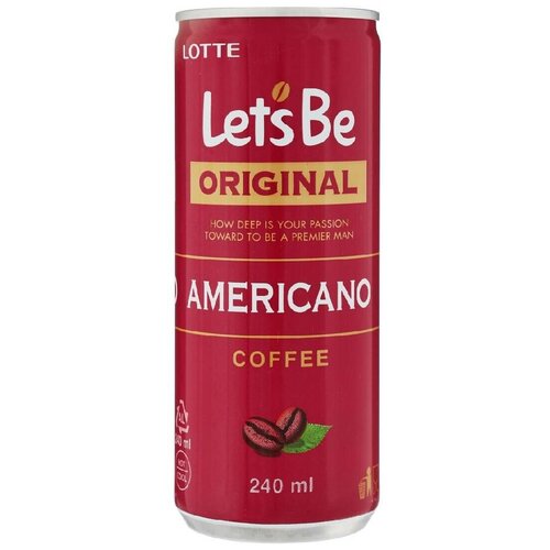 Кофейный напиток Lotte Let's Be Americano,  0.24 л 240 г 