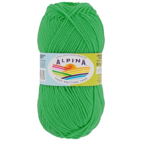 фото Набор пряжи alpina "tommy", микнес, 10*50 г, 138 м+/-7 м, №036 яркий зеленый