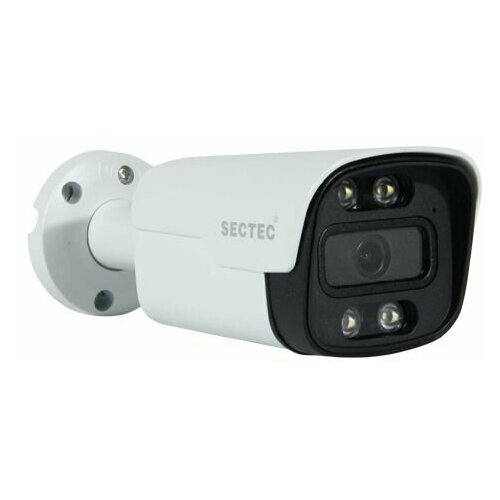 Уличная AHD STARVIS камера видеонаблюдения 5МП с белой подсветкой SECTEC ST-AHD480HD4-5M-K-2.8-W-OZ