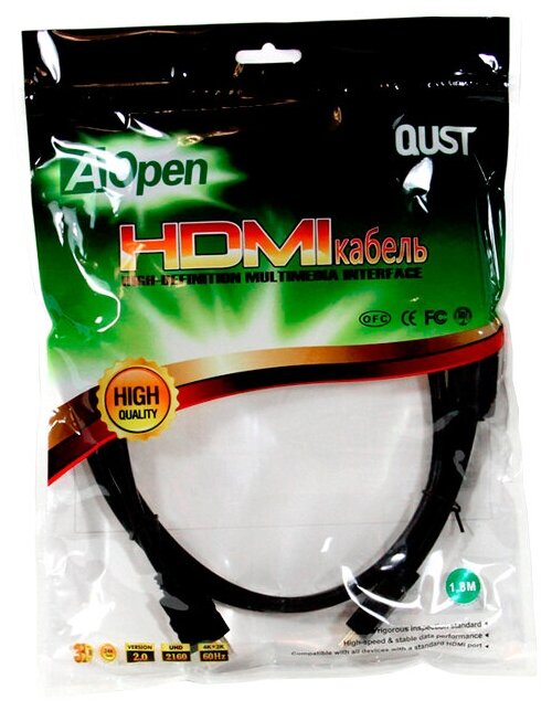 Кабель HDMI (m) - HDMI (m), 1.8 м, AOpen (ACG711D-1.8M), Blister