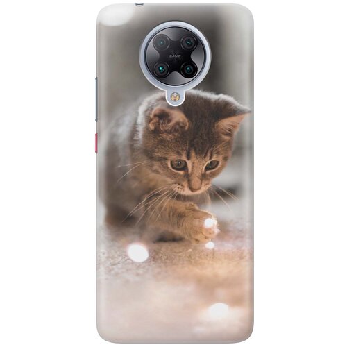 фото Cиликоновый чехол на xiaomi redmi k30 pro / poco f2 pro / сяоми редми к30 про / поко ф2 про с принтом "котенок и свет" gosso