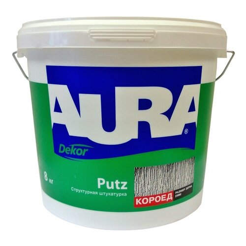 Декоративное покрытие Aura Dekor Putz короед 2.0 мм, 2 мм, белый, 8 кг