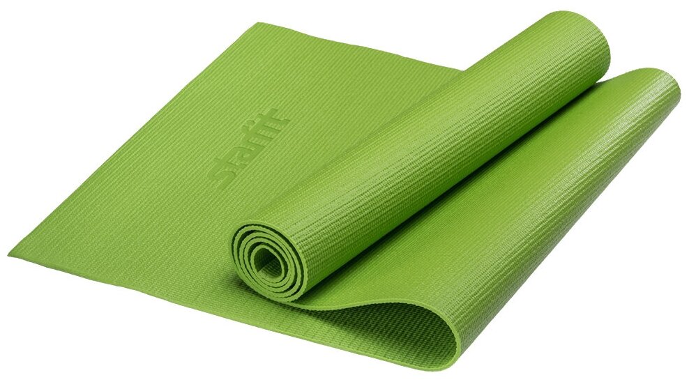 Коврик Starfit для фитнеса, 173х61 см зеленый 0.4 см + чехол