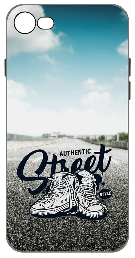 Чехол-накладка Krutoff Soft Case Кроссовки мужские Уличный стиль для iPhone 7/8 черный