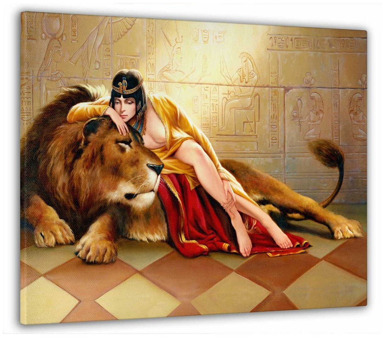 Картина клеопатра со львом