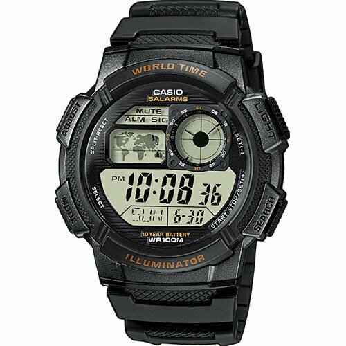 фото Наручные часы casio ae-1000w-1a, черный, зеленый