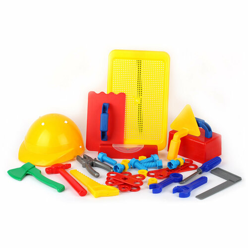 игровой набор строитель 3 31 предмет в сумке у753 Игровой набор Строитель №3 в сумке ПВХ 31 элемент