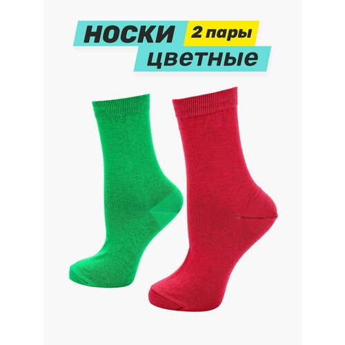 фото Носки big bang socks, размер 35-39, красный, зеленый