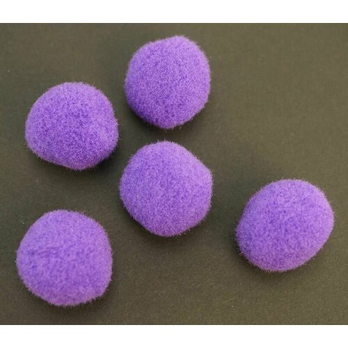 Помпоны декоративные, россыпь, диаметр 20 мм, 100 шт, фиолетовый, 1 упаковка
