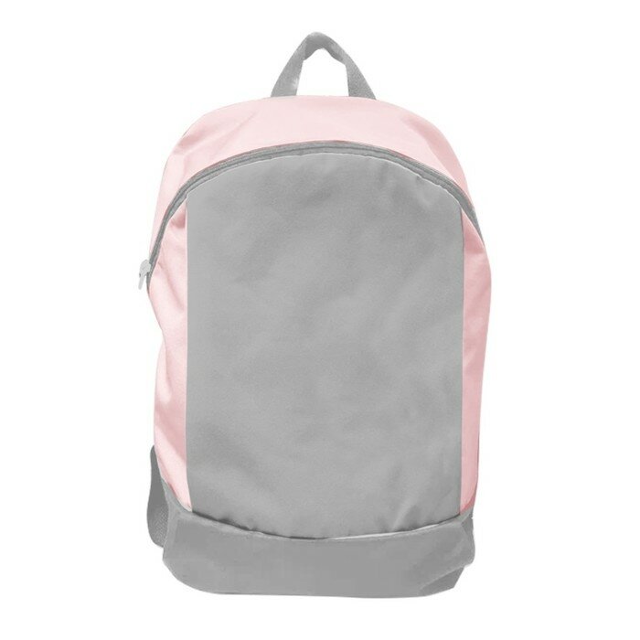 Рюкзак текстильный 46х30х10 см, вертикальный карман, цвет серый, розовый 9587075