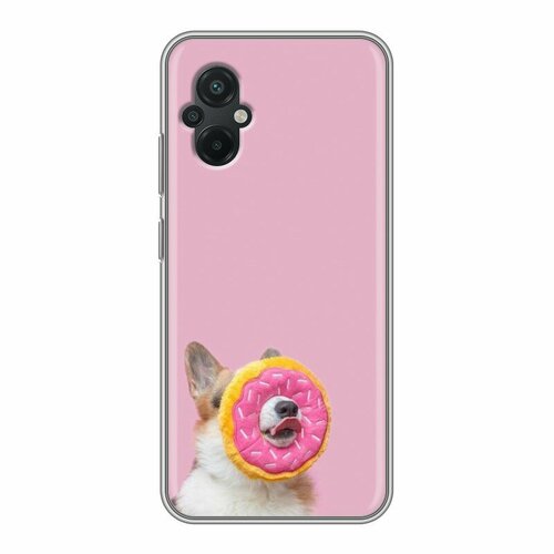 Дизайнерский силиконовый чехол для Сяоми Поко М5 / Xiaomi Poco M5 Собака и пончик