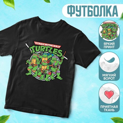 фото Футболка , размер 146, черный без бренда