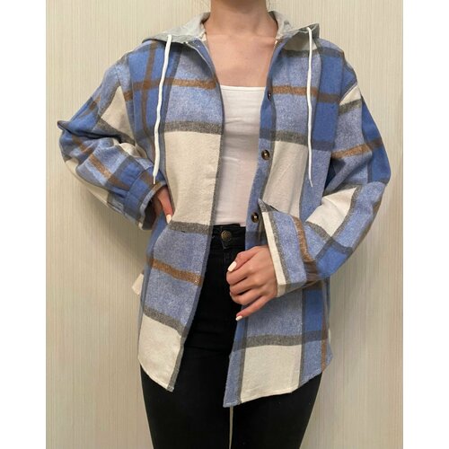 фото Рубашка , размер 42-48, голубой, белый нет бренда