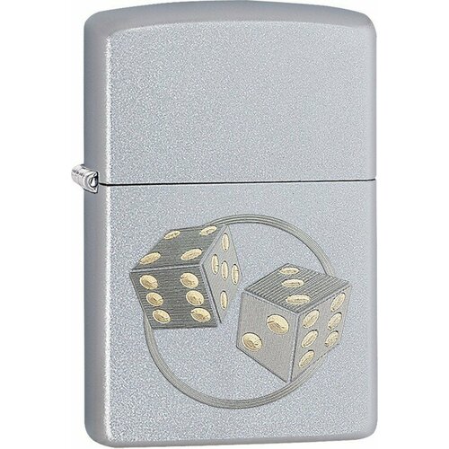 Зажигалка ZIPPO Classic с покрытием Satin Chrome™, латунь/сталь, серебристая, матовая, 38x13x57 мм