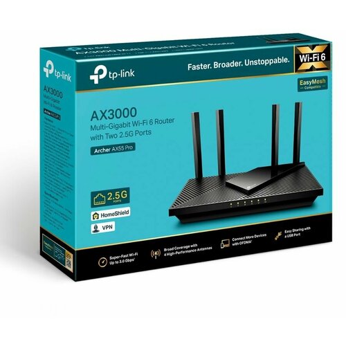 Wi-Fi роутер TP-LINK Archer AX55 Pro, AX3000 wi fi роутер tp link archer c86