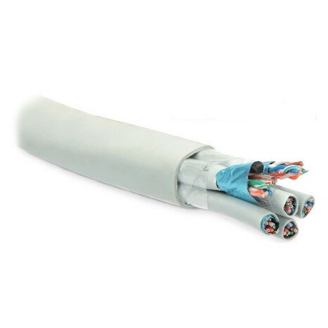 фото Hyperline Кабель FUTP16W-C5-S24-IN-LSZH-GY Кабель витая пара, экранированная F UTP, категория 5, 16 пар 4 пары 24 AWG х4 1м