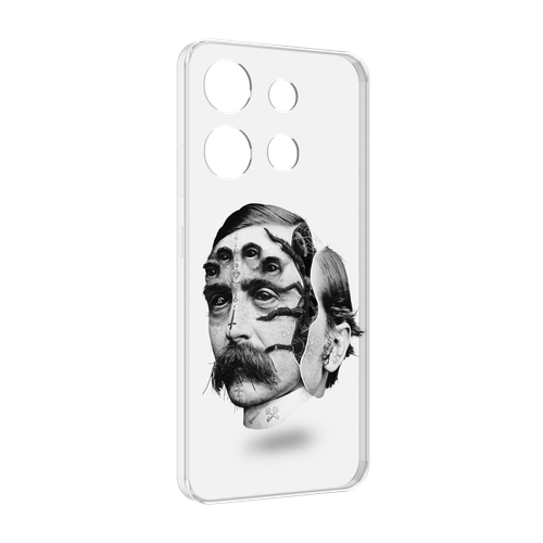 Чехол MyPads страшное лицо мужчины для Infinix Smart 7 задняя-панель-накладка-бампер