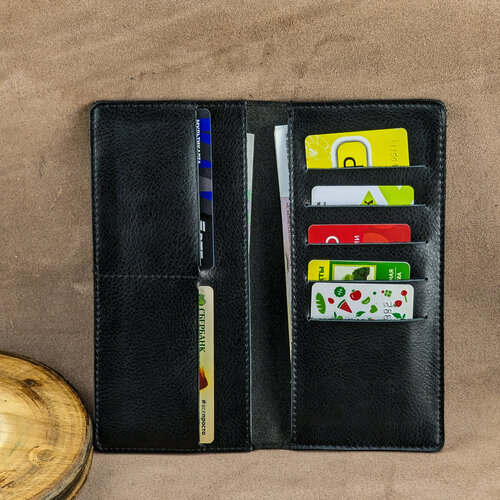 Кошелек SAFFA, фактура гладкая, черный